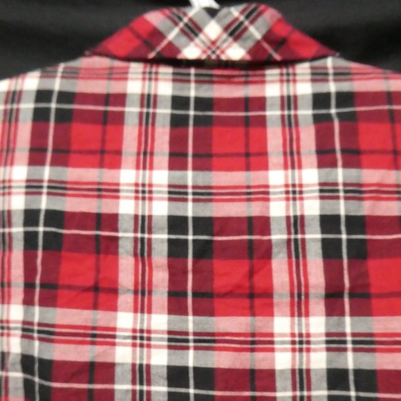 ESPRIT, medium, plaid ruffle shirt, full button front - Picture 13 of 16